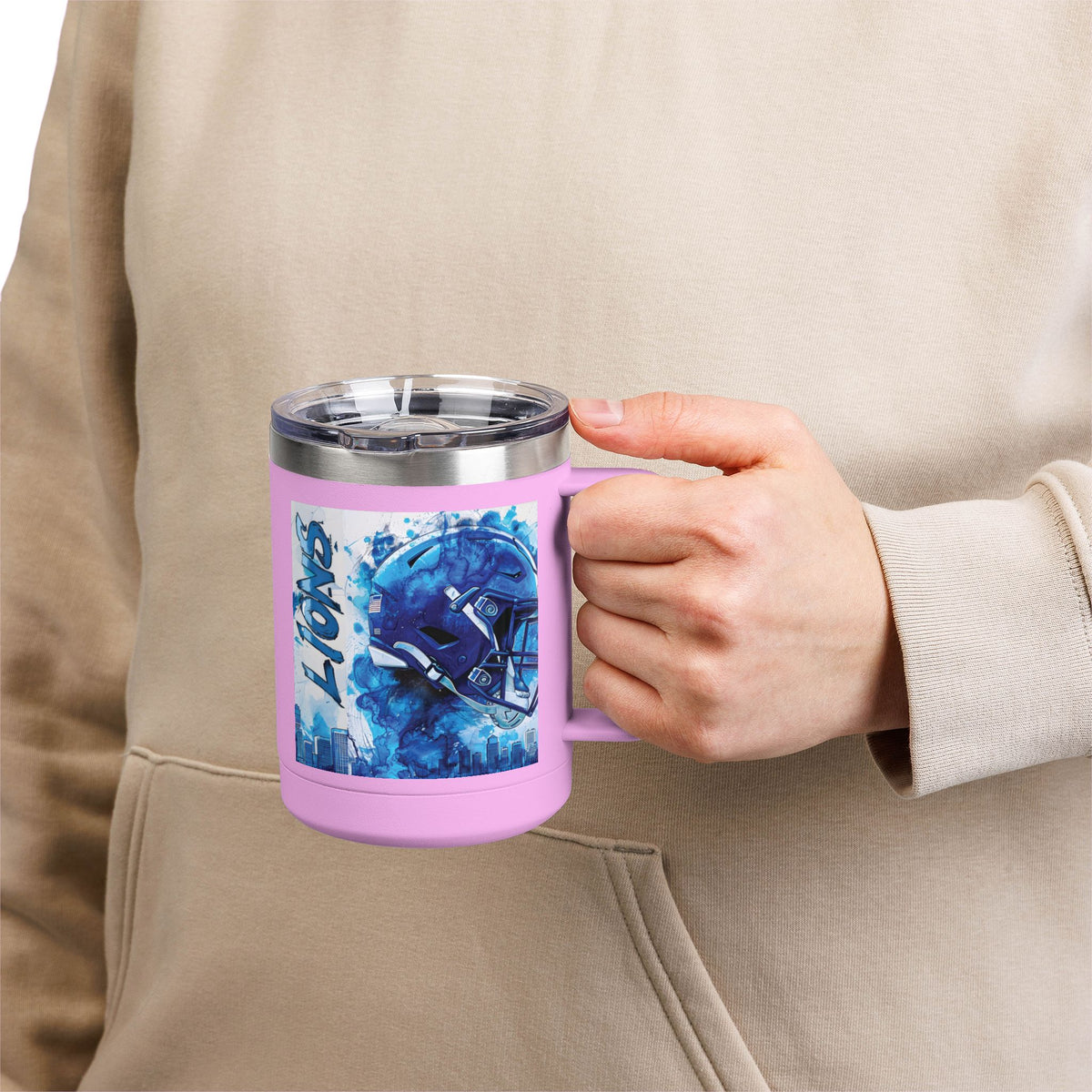 Blue Football Helmet Lions mug | 15oz Tumbler