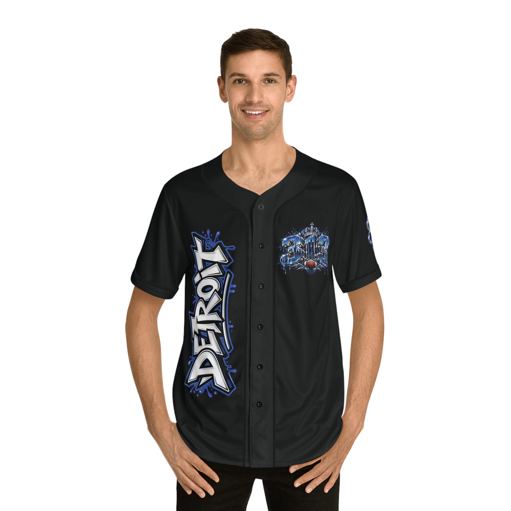 Detroit Football Lion Graphic Baseball Jersey | Detroit Pride