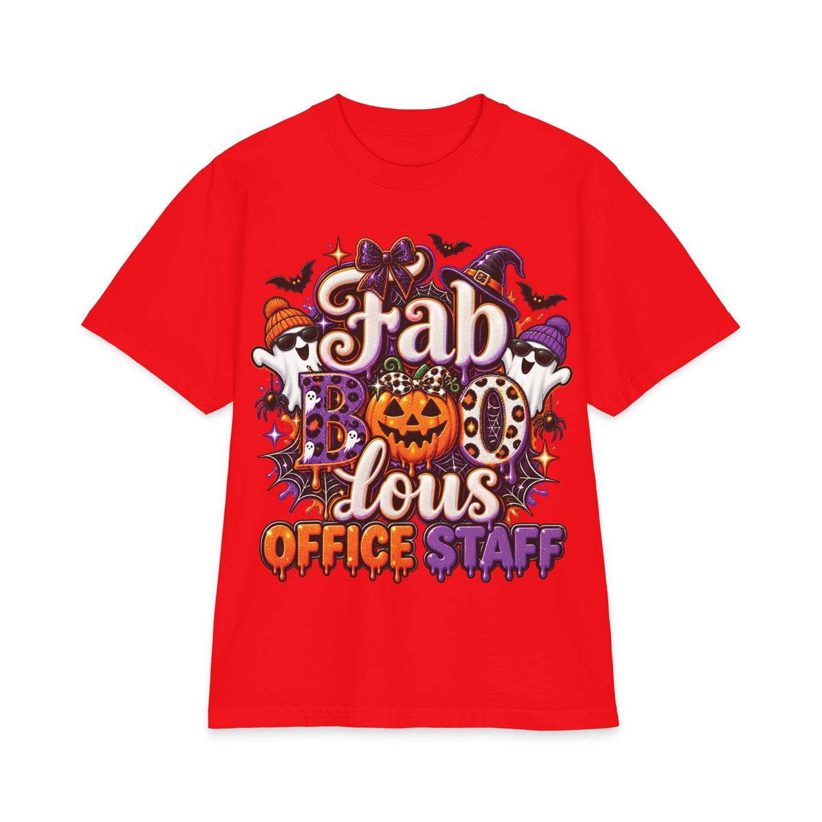 Fabulous Office Staff Halloween T-Shirt | Pumpkin Bat Spooky Typography