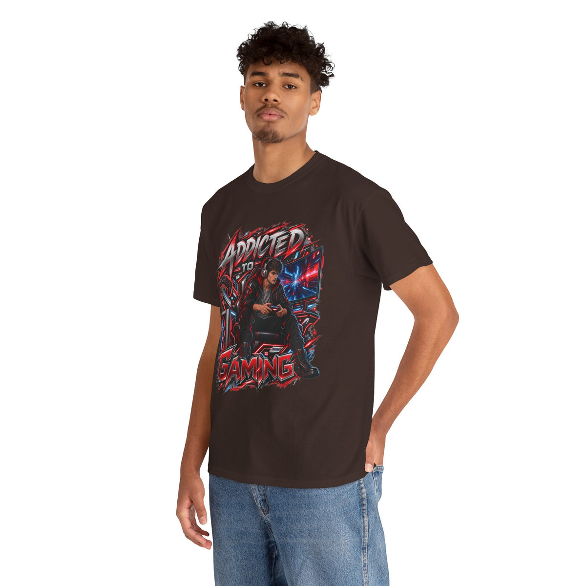 Addicted to Gaming Graphic T-Shirt