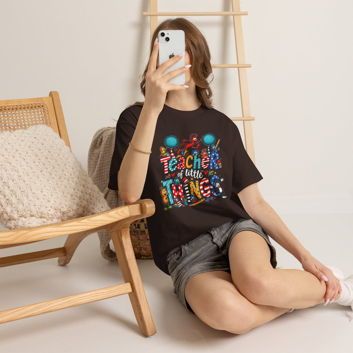 Teacher of Little Things T-Shirt | Colorful Dr. Seuss Style Kids Classroom Tee