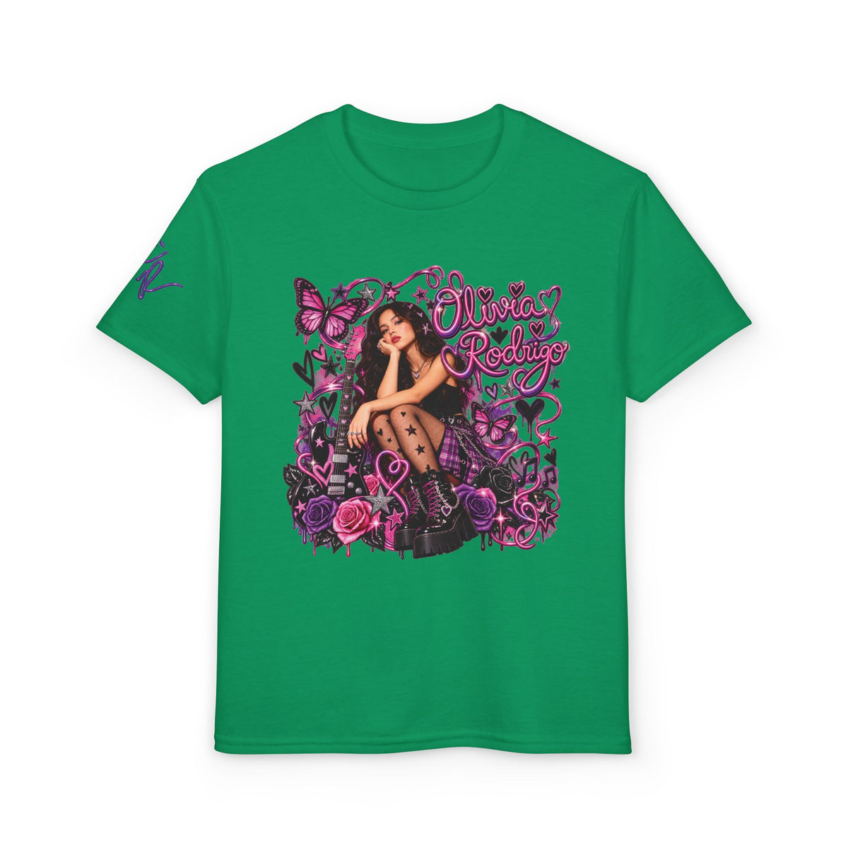 Olivia Rodrigo Tour Date List T-Shirt | Pop Star Tribute, Floral Butterfly Design