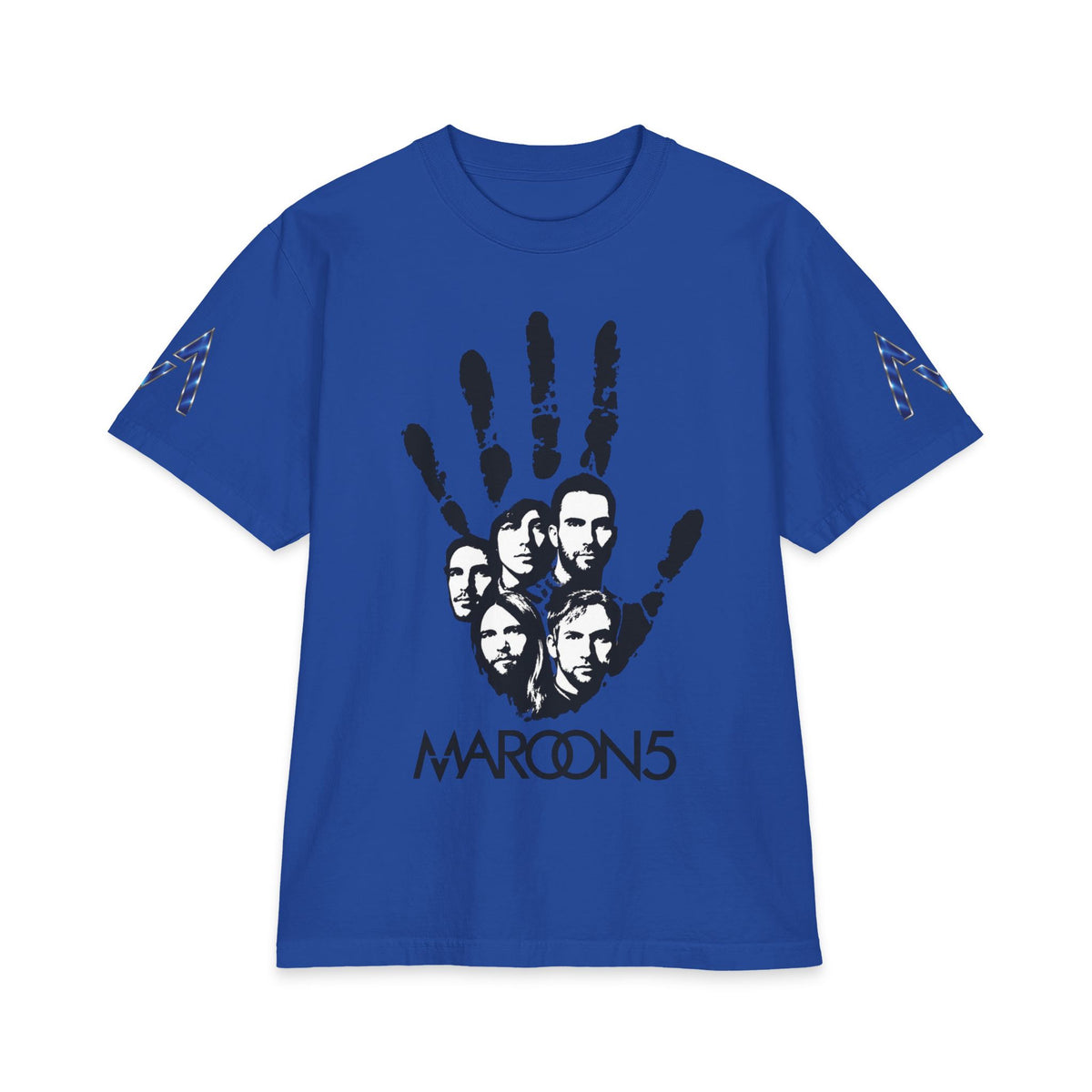 Handprint Maroon 5 Band Portrait T-Shirt | Rock Band Logo Tee