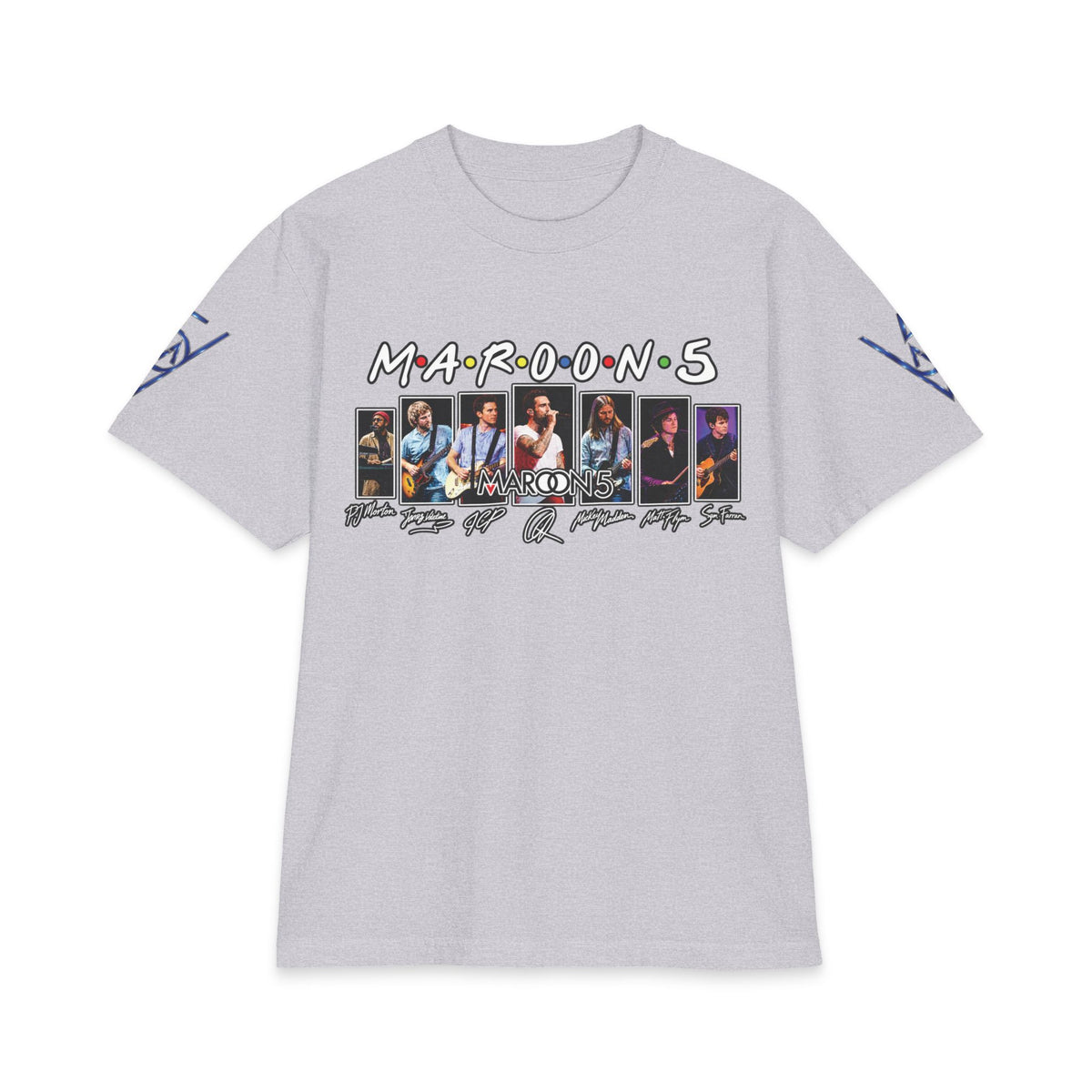 Maroon 5 band photo collage T-Shirt | Tour style sleeve logo