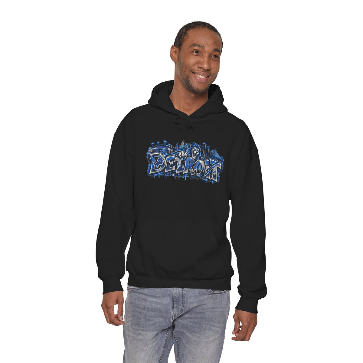 Detroit Graffiti Style Hoodie | City Skyline Street Art Pullover