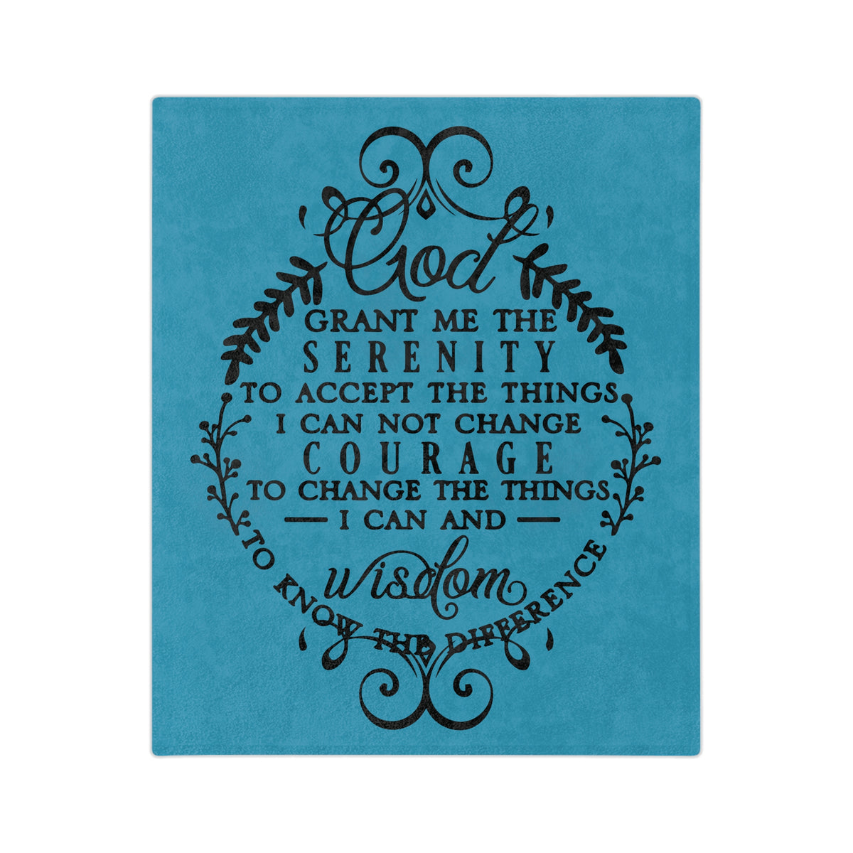 Serenity Prayer Script Blanket | Velveteen Microfiber Throw
