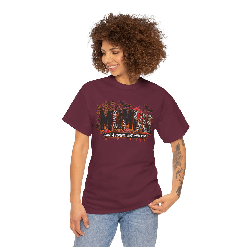 Mombie Mom T-Shirt | Halloween mom tee, spooky bats and cobwebs