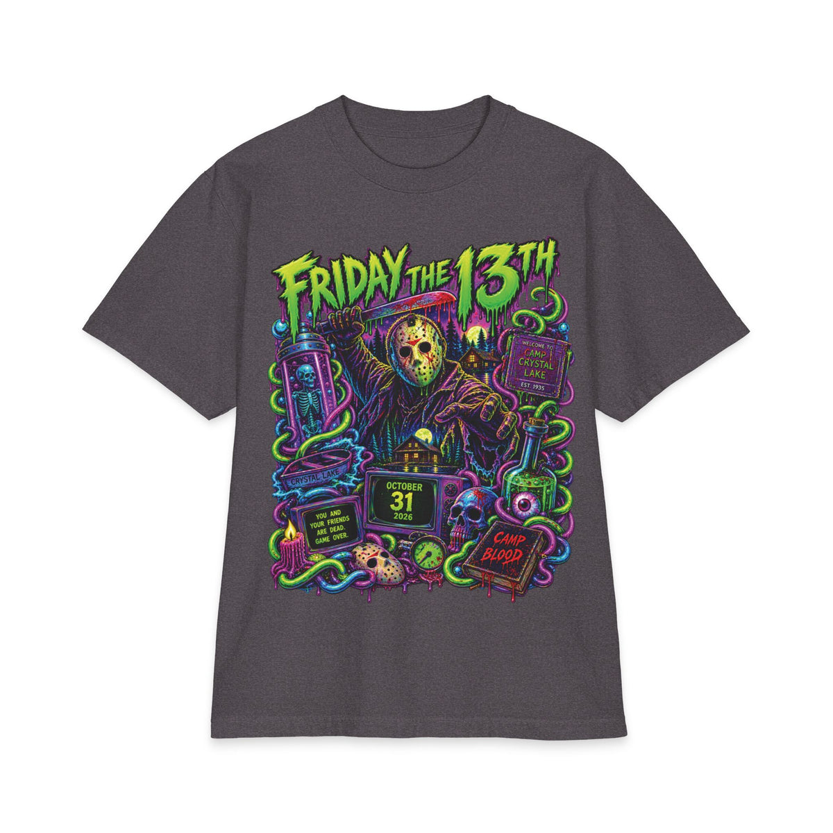 Friday the 13th Horror Graphic T-Shirt | Jason Masked Killer Tee