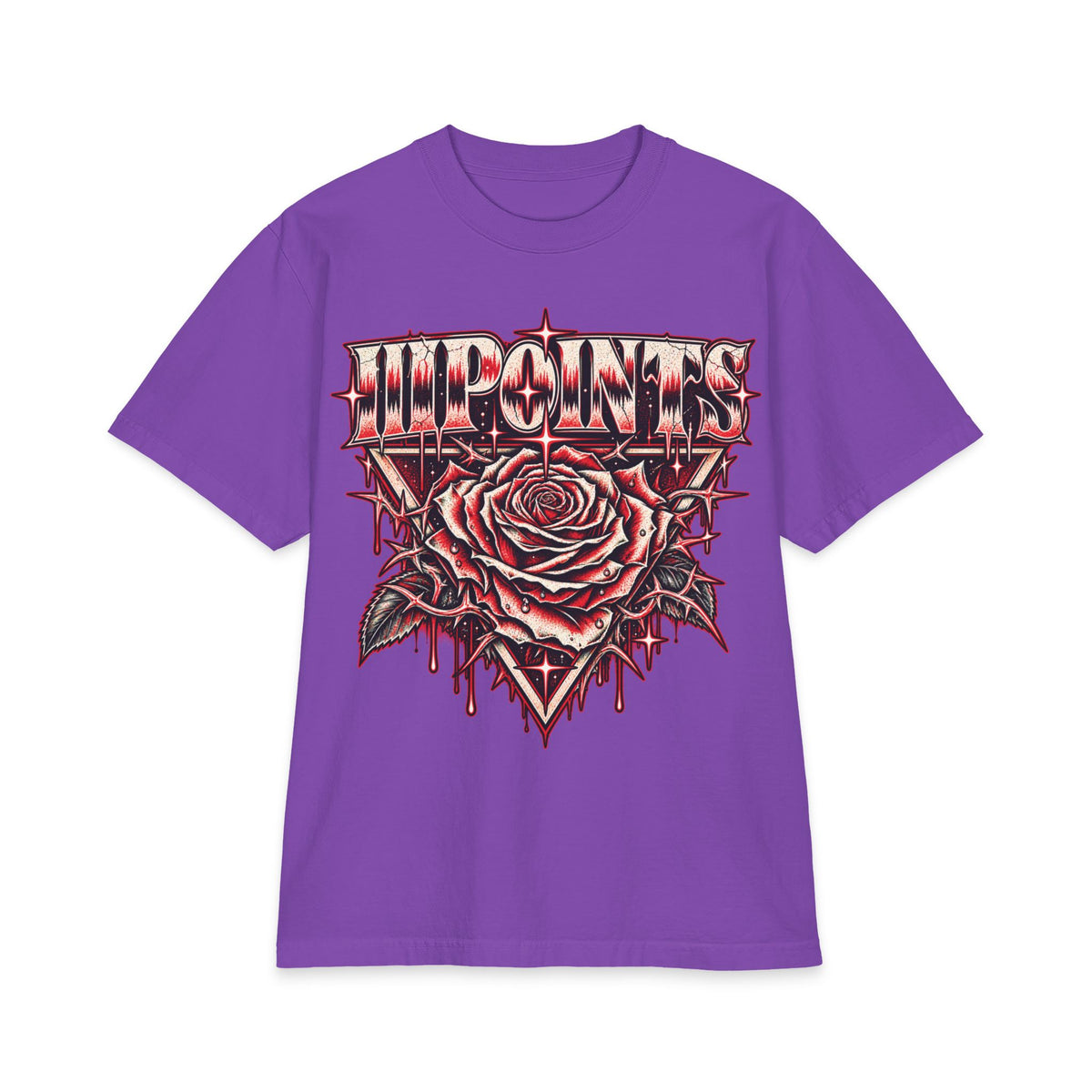 Three Points Rose Graphic T-Shirt | Band Tour Poster Style