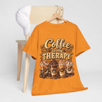 Coffee Is My Therapy T-Shirt | Coffee Cups Illustration, Cozy Beverage Tee