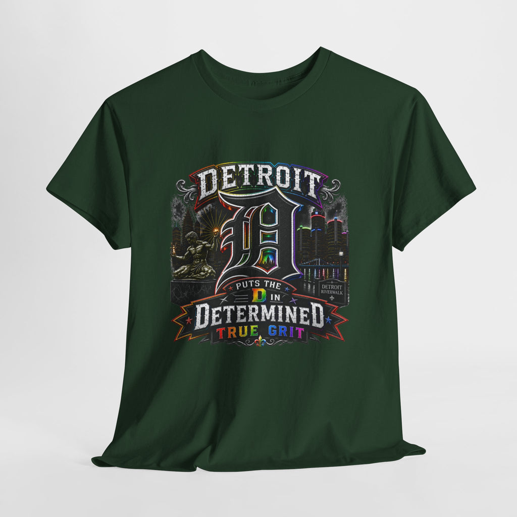 Detroit D Skyline Determined True Grit T-Shirt | City Pride Tee