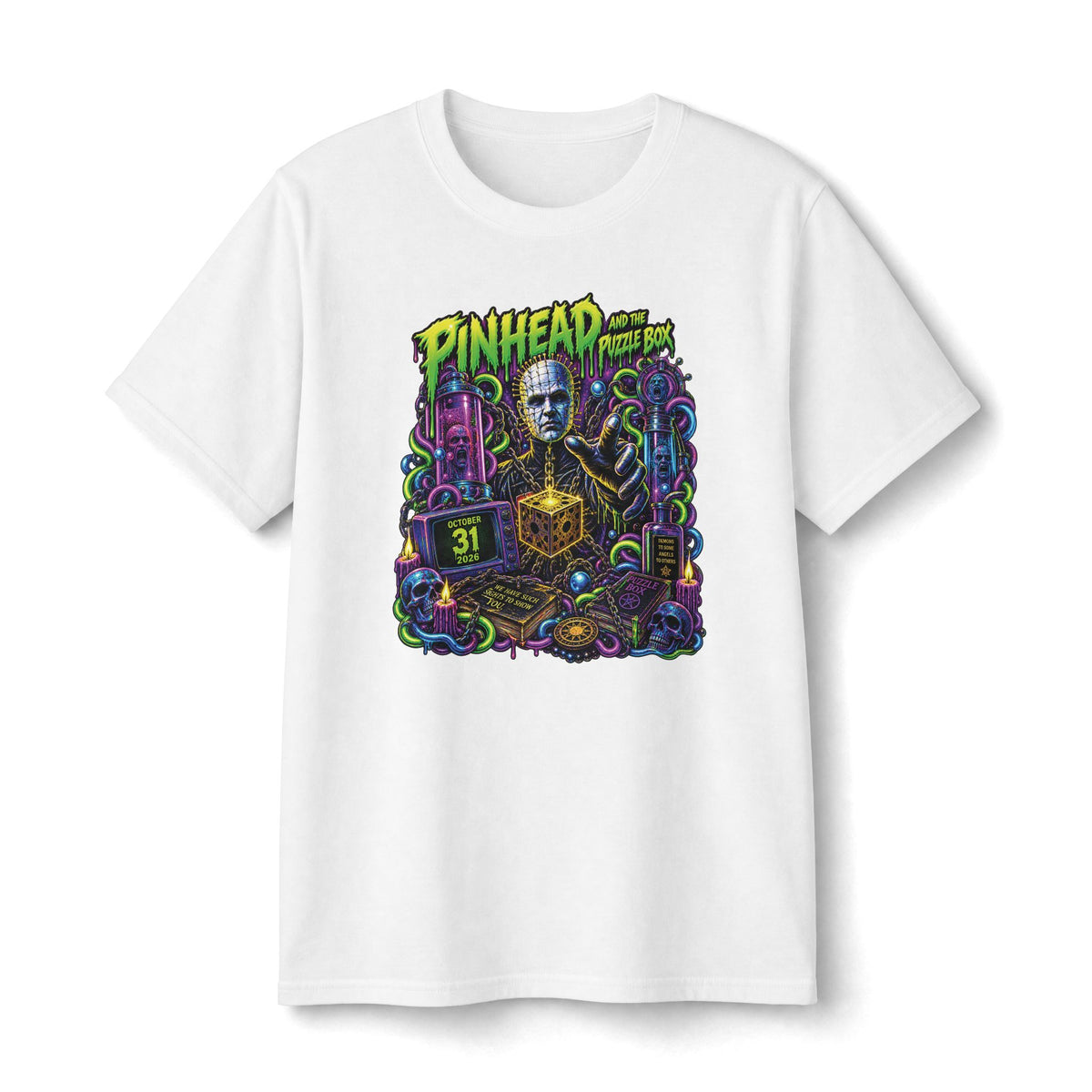 Pinhead Hellraiser Graphic Tee | Horror Movie Poster Style