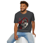 Posty Singer Portrait T-Shirt | Concert Mic Illustration, Red Black Grunge