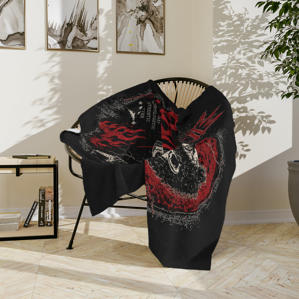 Posty Malone Singer Illustration Velveteen Blanket | Music Portrait, Tattoo Art