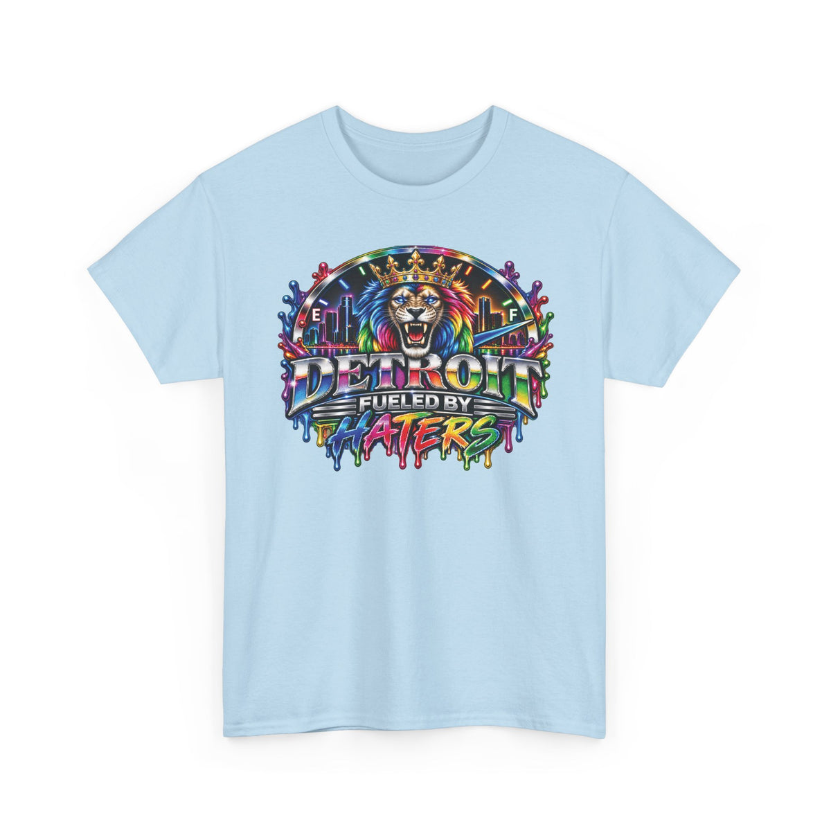 Detroit Lion Graffiti tee | Colorful Drip Lion Detroit Tee