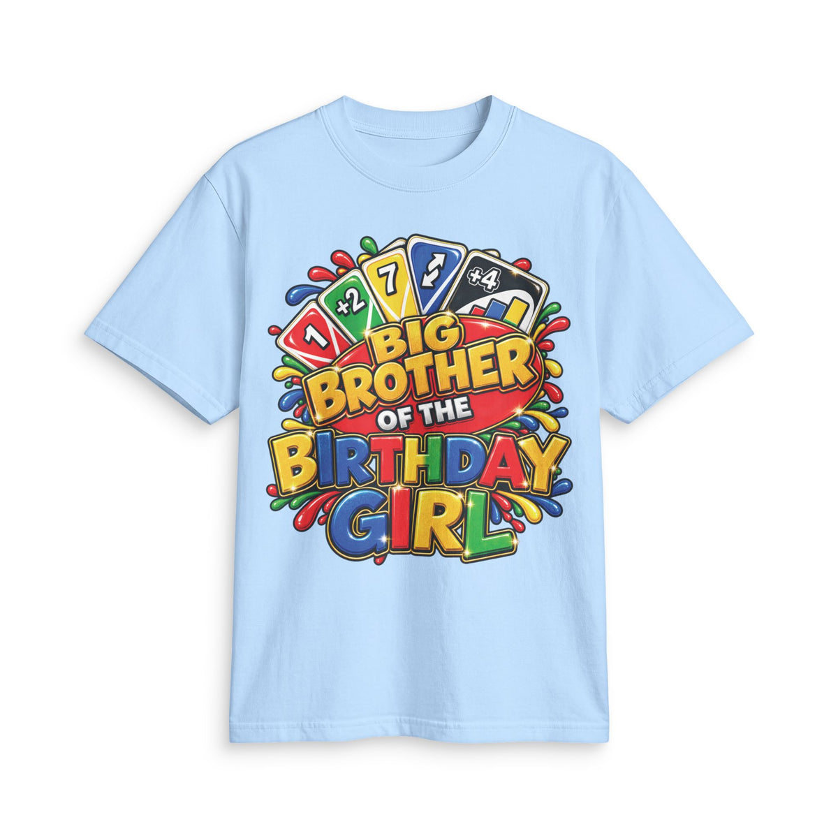 Big Brother of the Birthday Girl T-Shirt | Colorful Party Card Game Design
