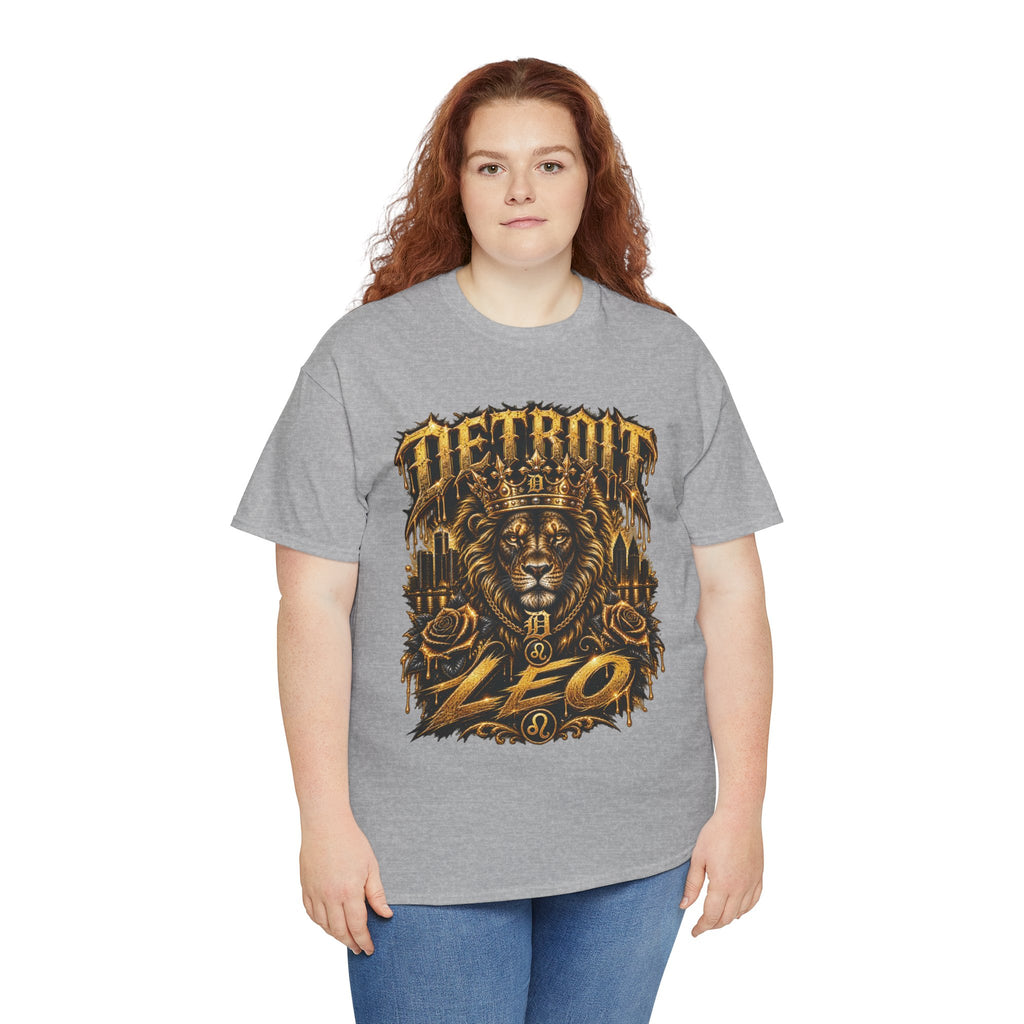 Detroit Lion Leo T-Shirt | Detroit Skyline Lion Graphic Tee