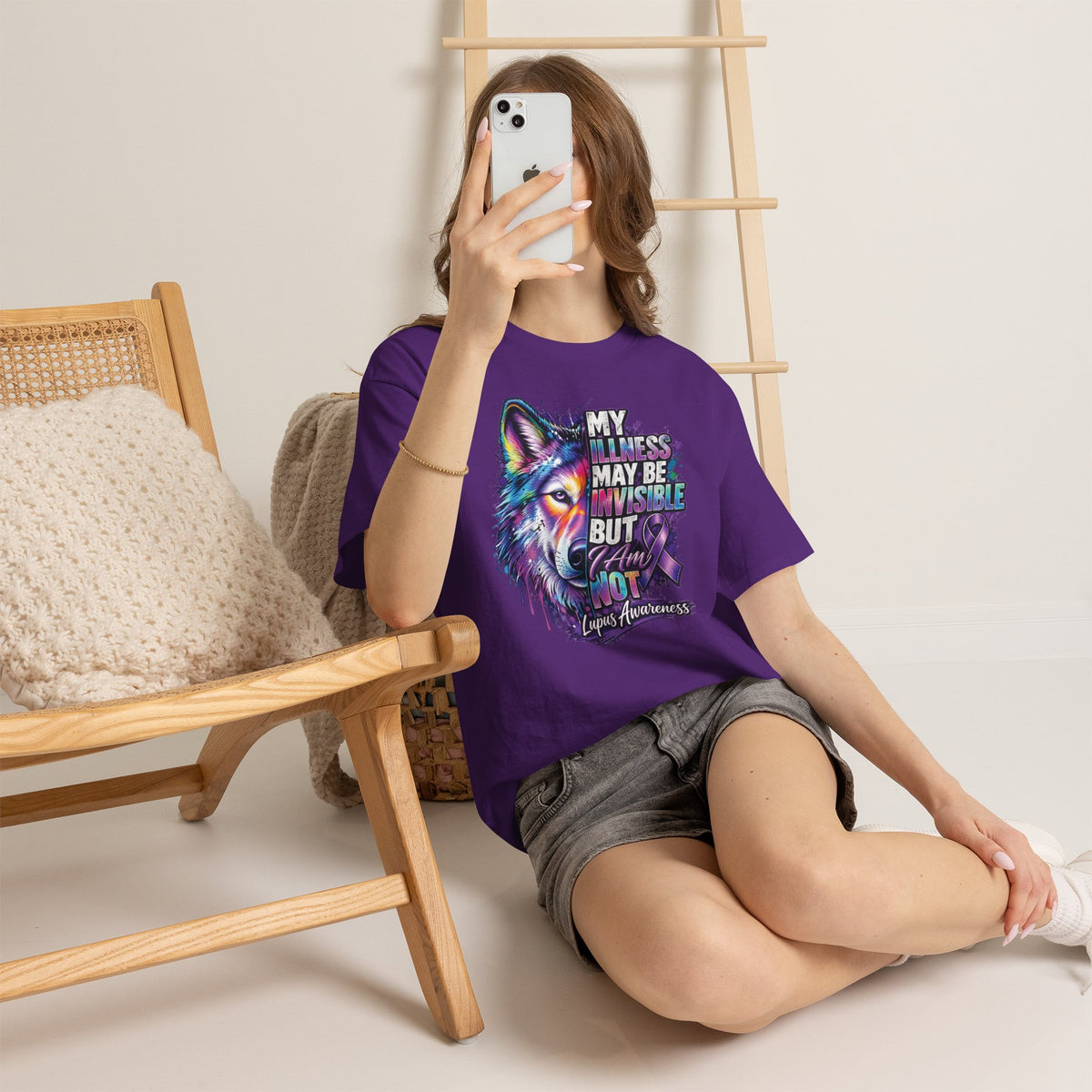 Lupus Awareness Wolf Graphic Tee | Invisible Illness Statement