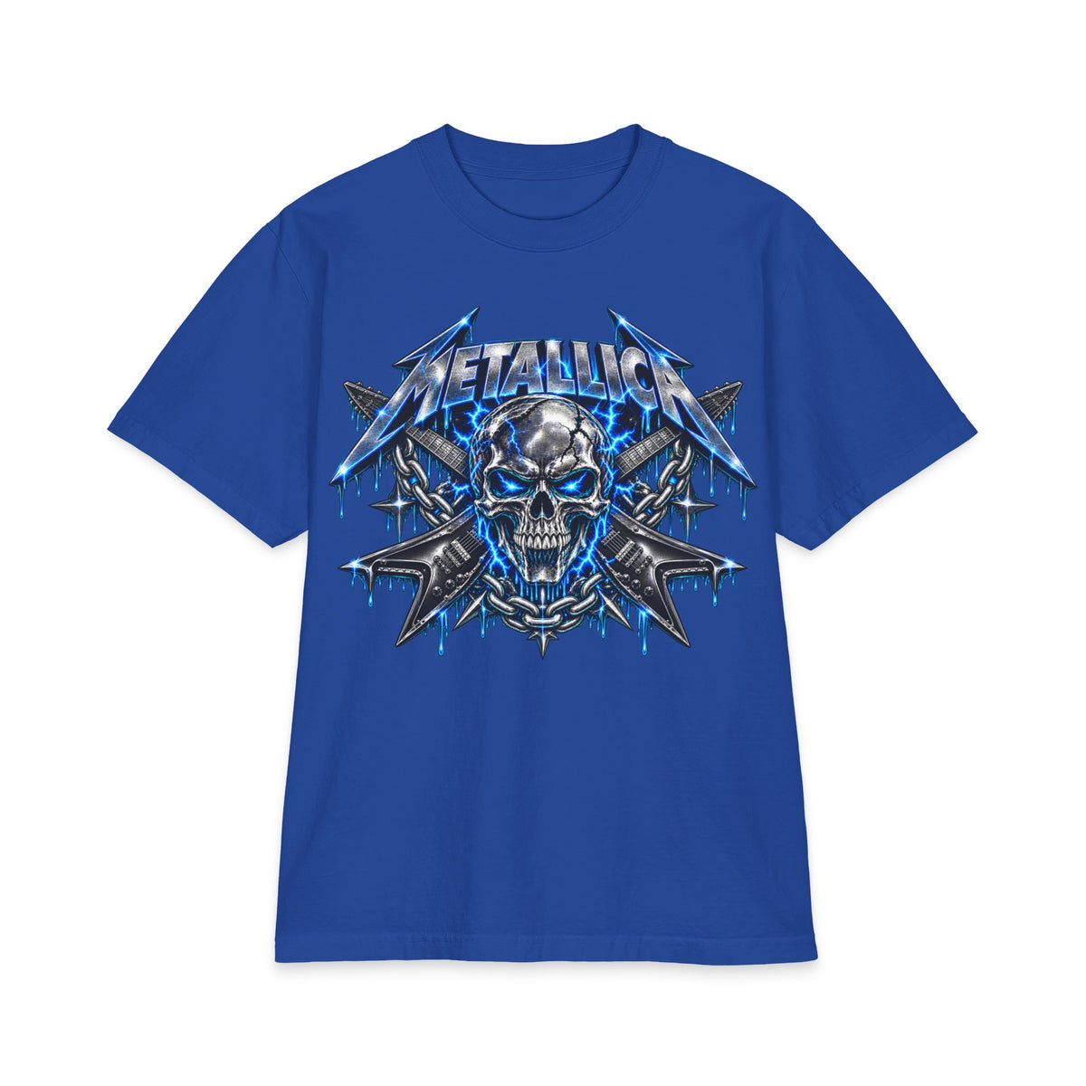 Metallica Skull Lightning T-Shirt | Band Logo Graphic Tee