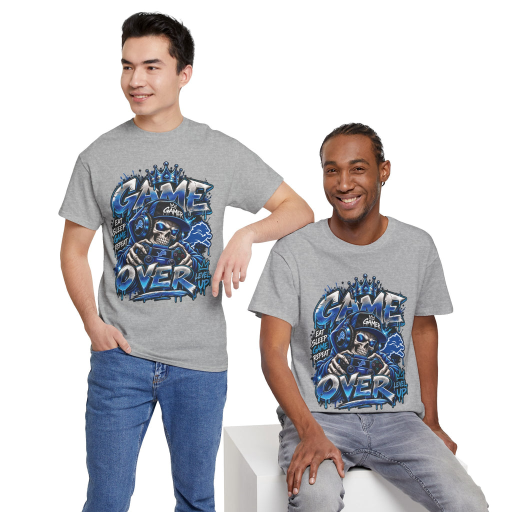 Game Over Skull Gamer Tee | Video Game Controller Graphic Shirt