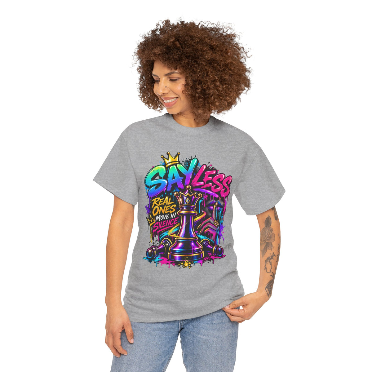 Say Less Chess King Tee | Graffiti Chess Piece Streetwear