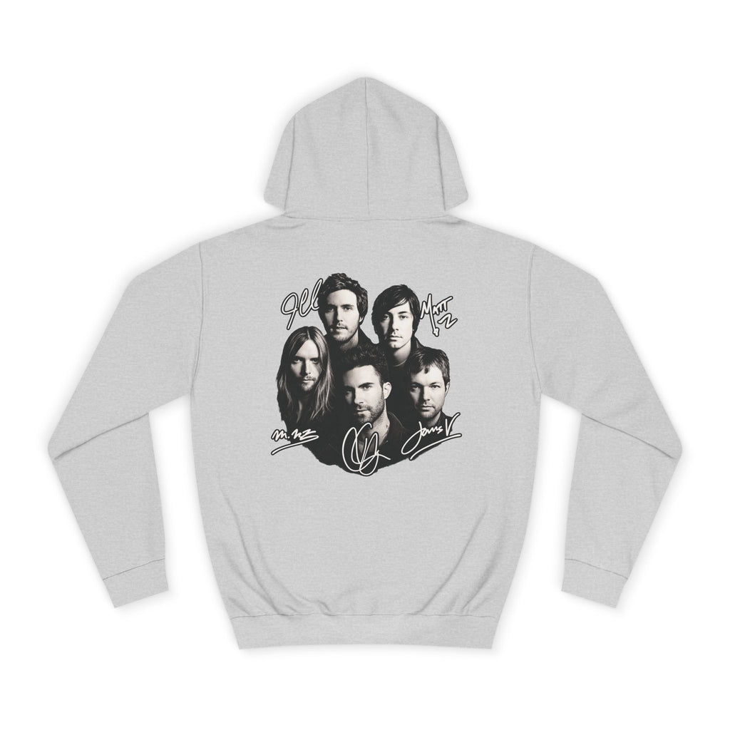 Blue M Chevron Logo Hoodie | Maroon 5 Band Photo Signature Back Hoodie