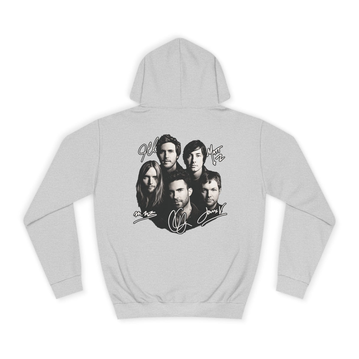 Blue M Chevron Logo Hoodie | Maroon 5 Band Photo Signature Back Hoodie
