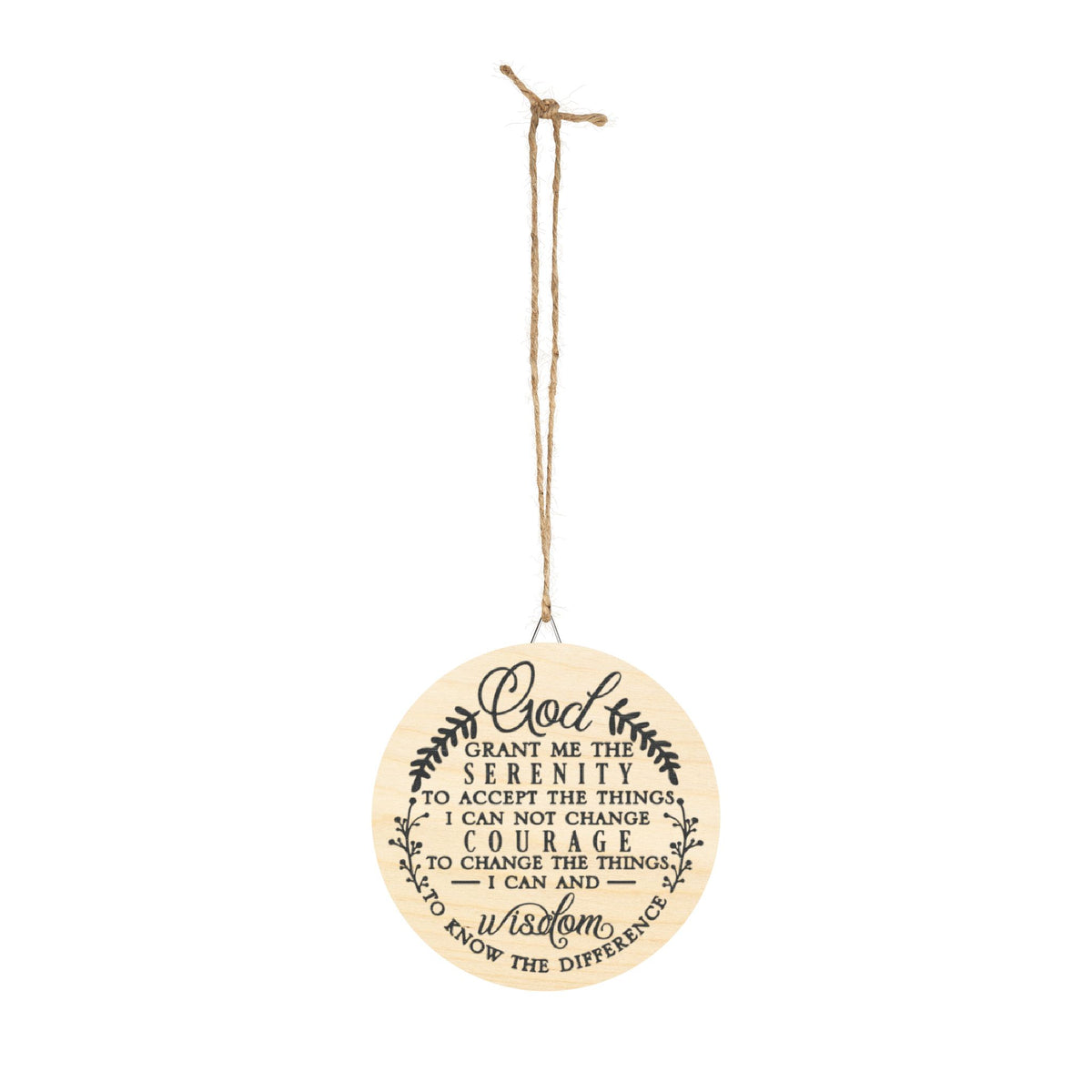 Serenity Prayer Round Wood Sign | Spiritual Wall Decor