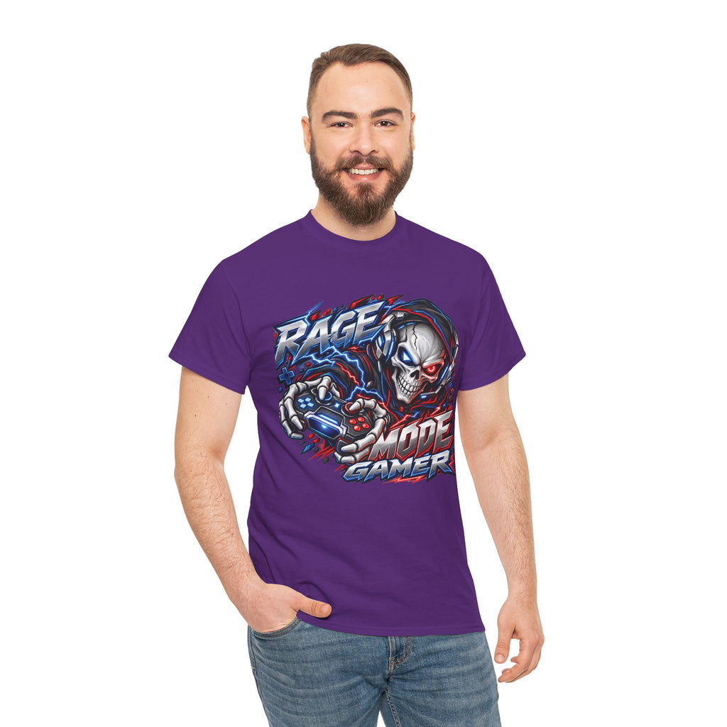 Rage Mode Gamer Skull Graphic T-Shirt