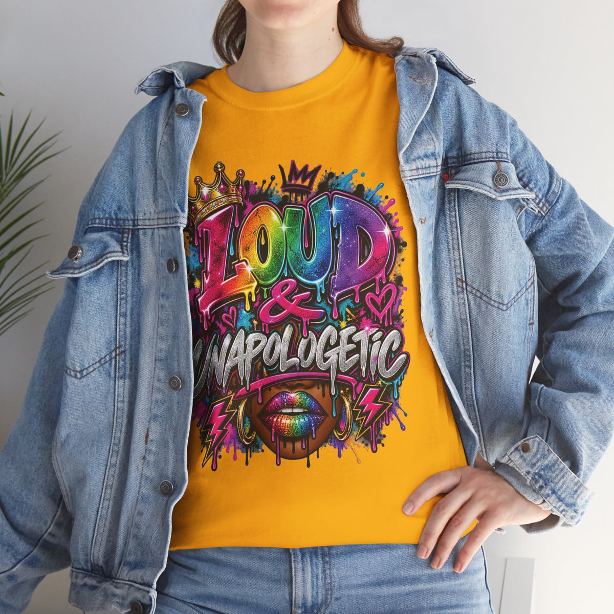 Loud & Unapologetic T-Shirt | Colorful Graffiti Typography, Bold Street Art Tee