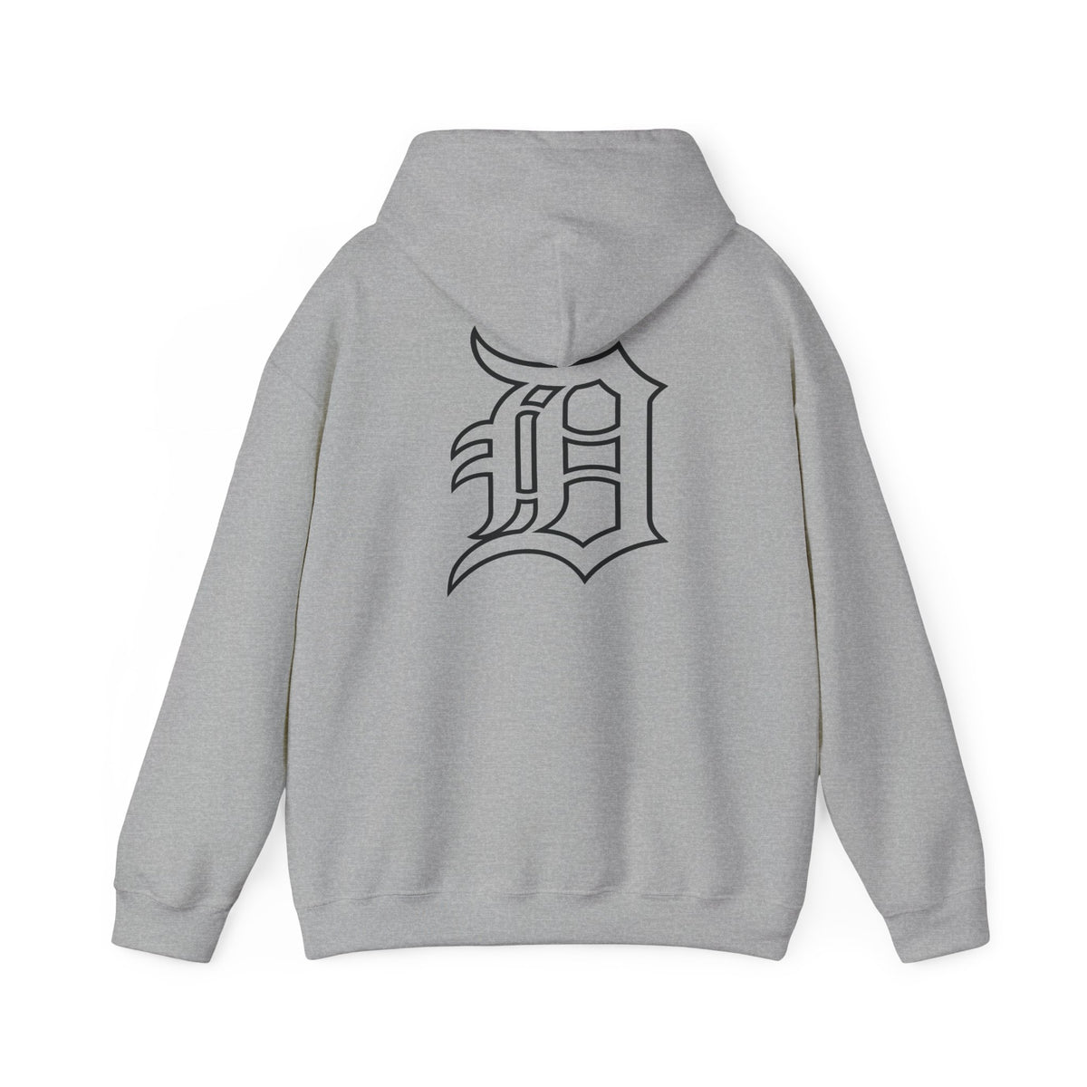 Detroit Basketball Graphic Hoodie | Vintage City Sports Logo, Front Collage Art