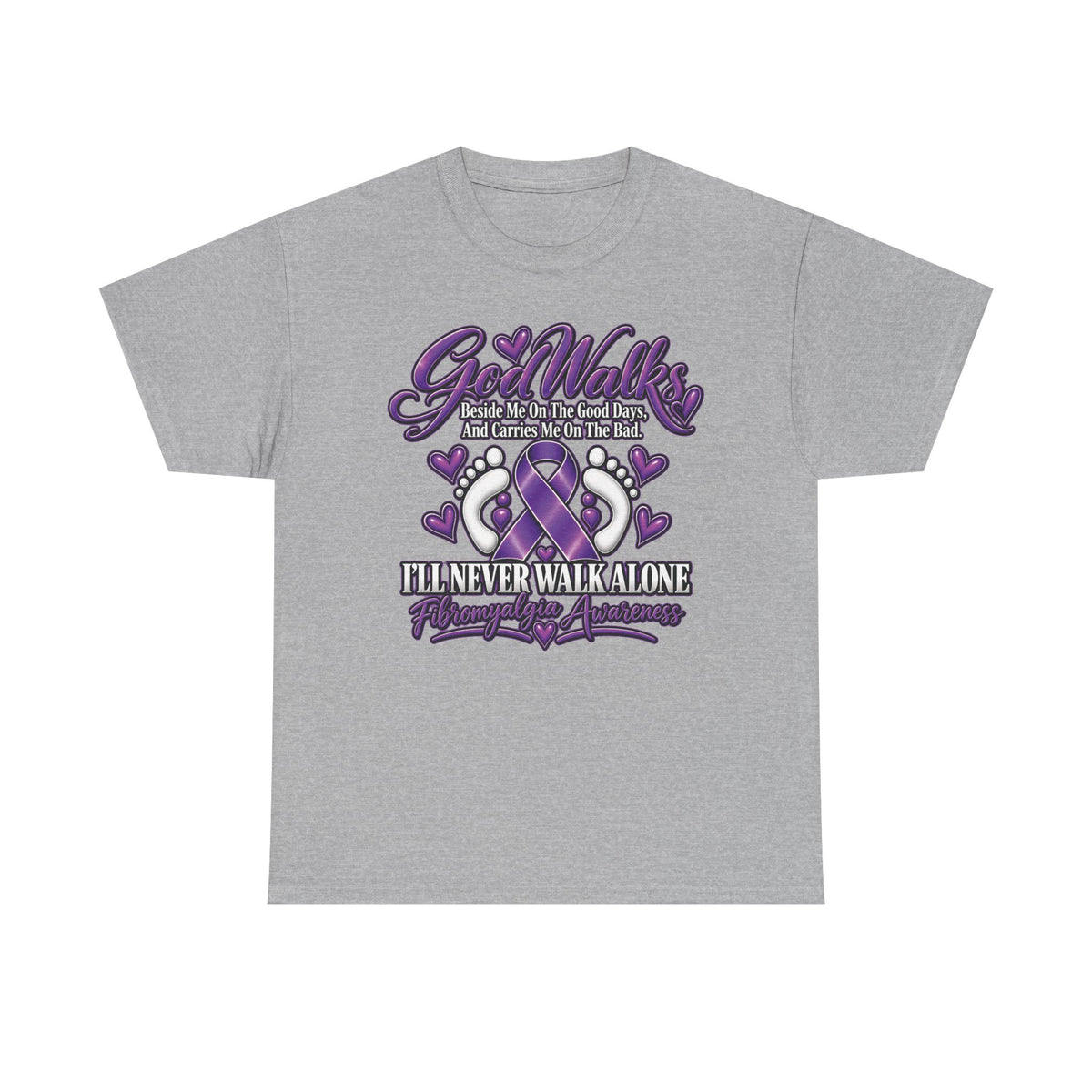 Purple Awareness Ribbon I'll Never Walk Alone T-Shirt | Support Survivor Tee