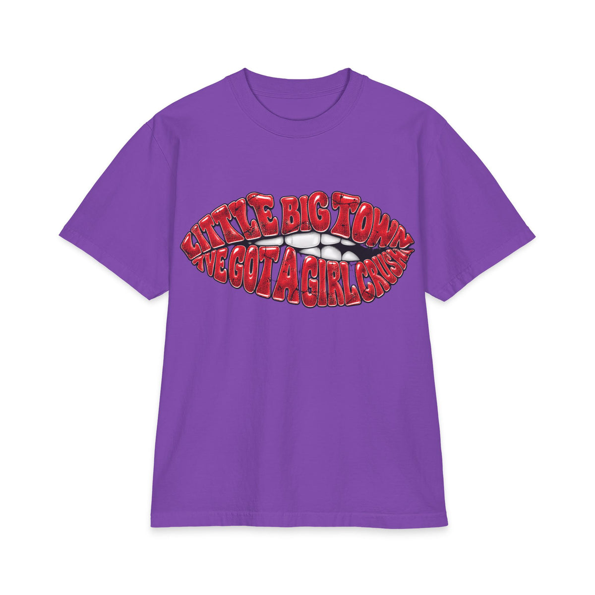Big Little Town Lips Graphic T-Shirt | Retro Red Lip Art