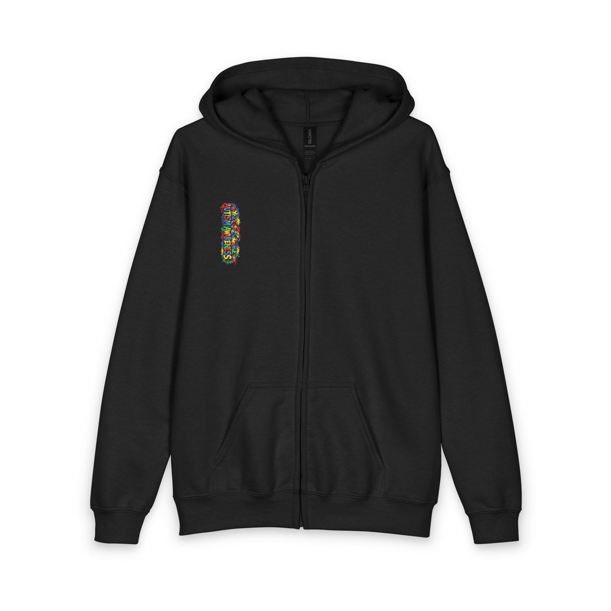 Autism Puzzle Heart Youth Hoodie | Awareness Puzzle Piece Zip Jacket