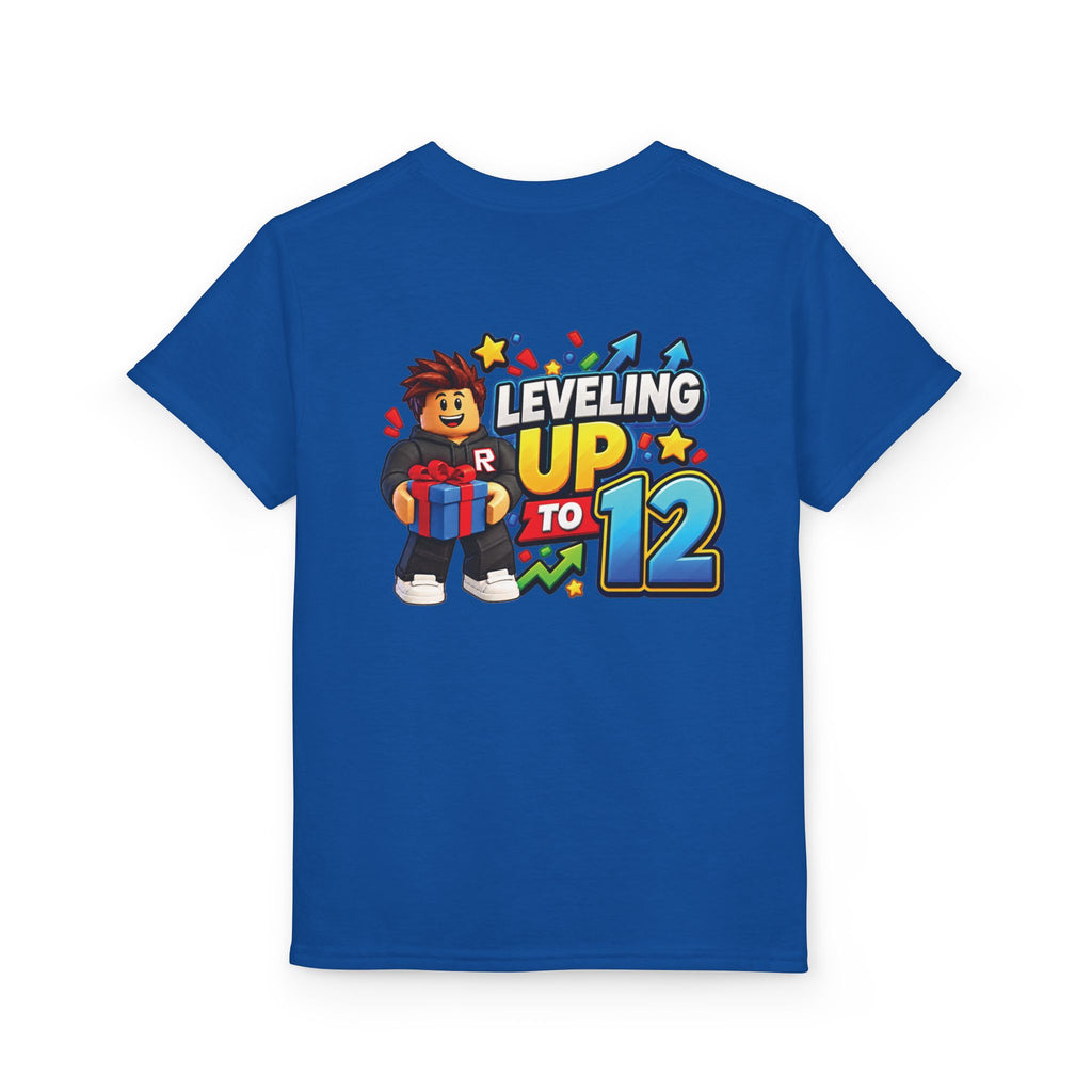 Youth Roblox Birthday T-Shirt – Leveling Up to 12