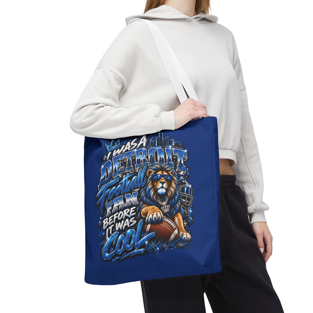 Detroit Football Fan Lion Tote Bag | Vintage City Pride