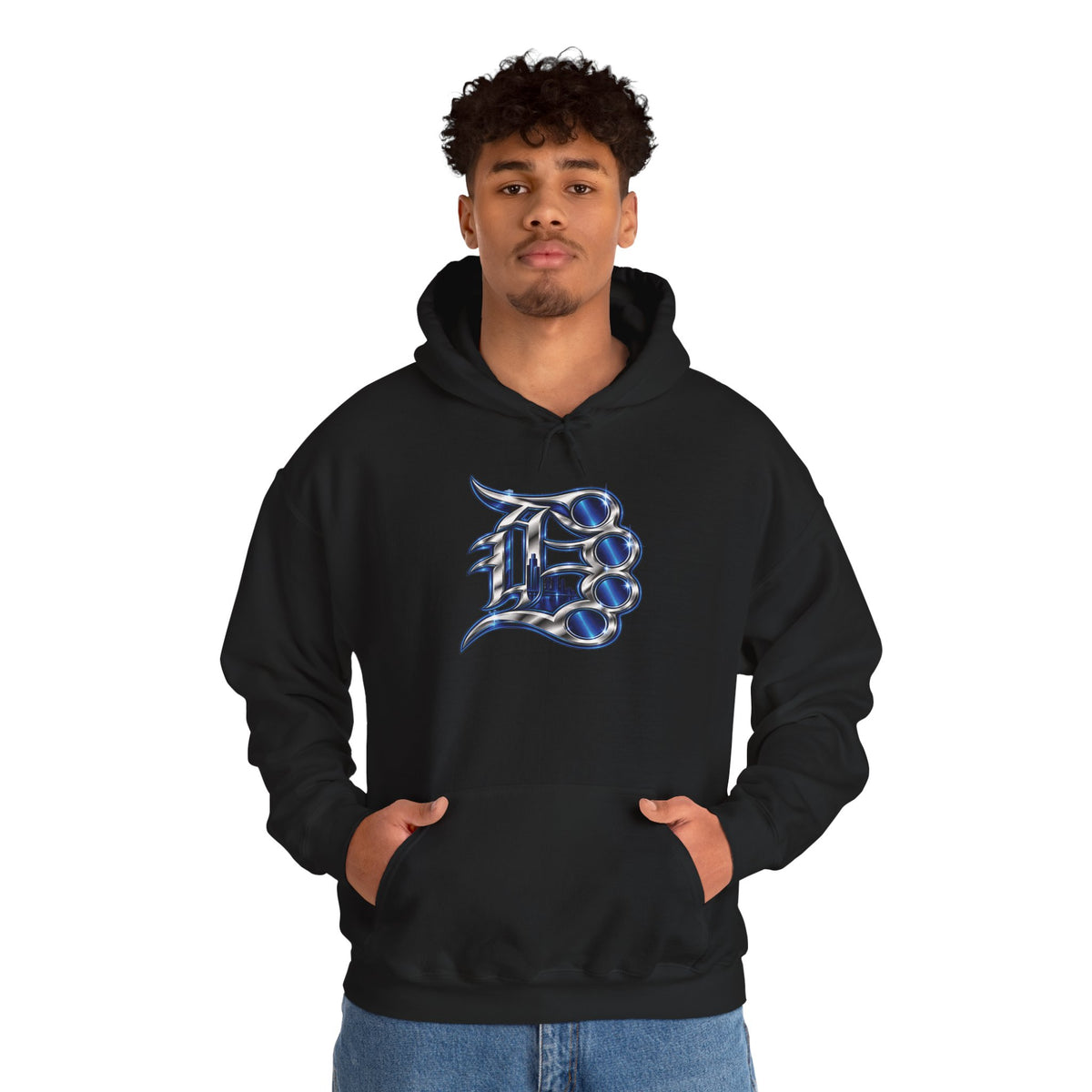 Detroit 313 Drip Skyline Hoodie | Graffiti Letter B Chest Design