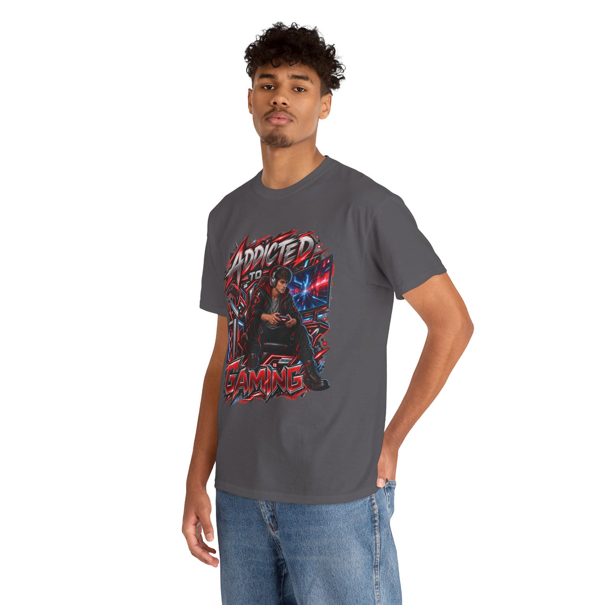 Addicted to Gaming Graphic T-Shirt