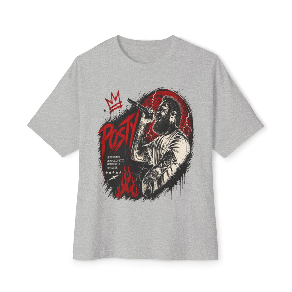 Malone Singer Microphone Illustration Concert Tee | Retro Rock Rap Portrait