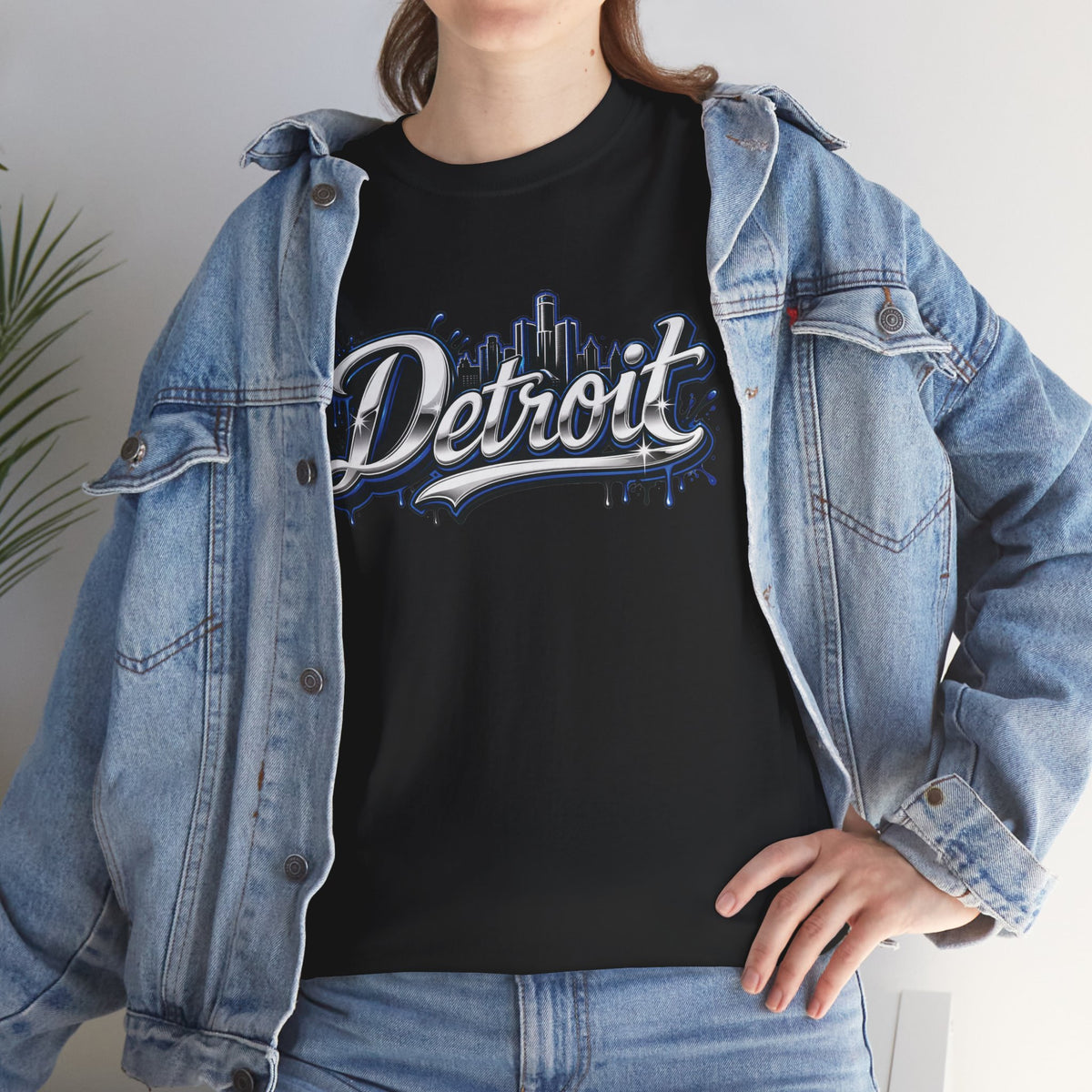 Detroit Script Tee | 313 Drip Skyline T-Shirt