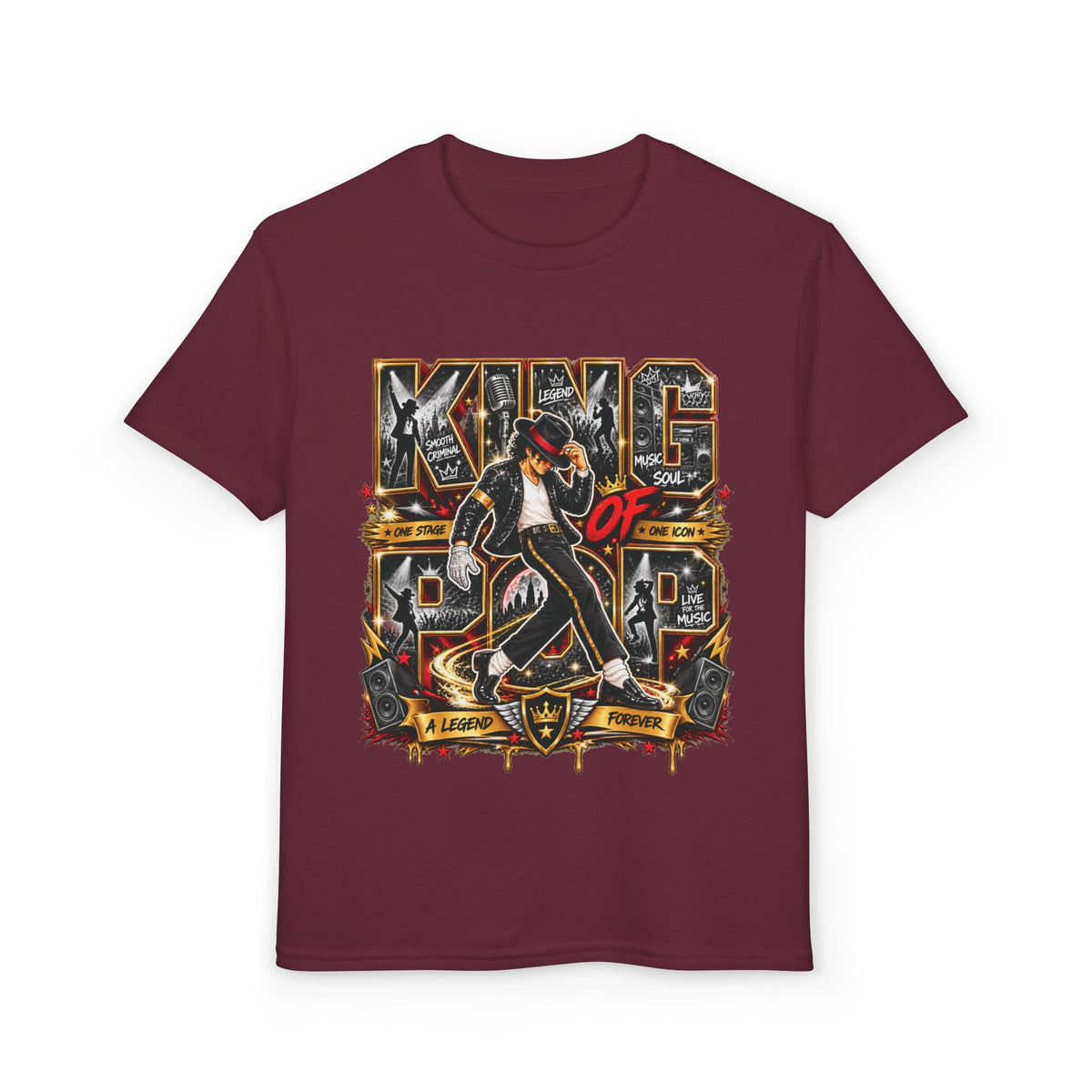 King of Pop Michael Jackson design Youth T-Shirt | Retro Music Dance Tee