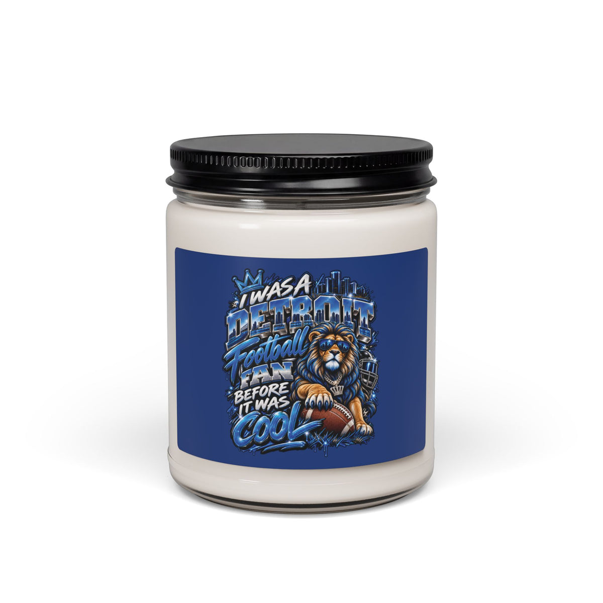 Detroit Football Lion Design Candle | Scented Soy Candle 9oz