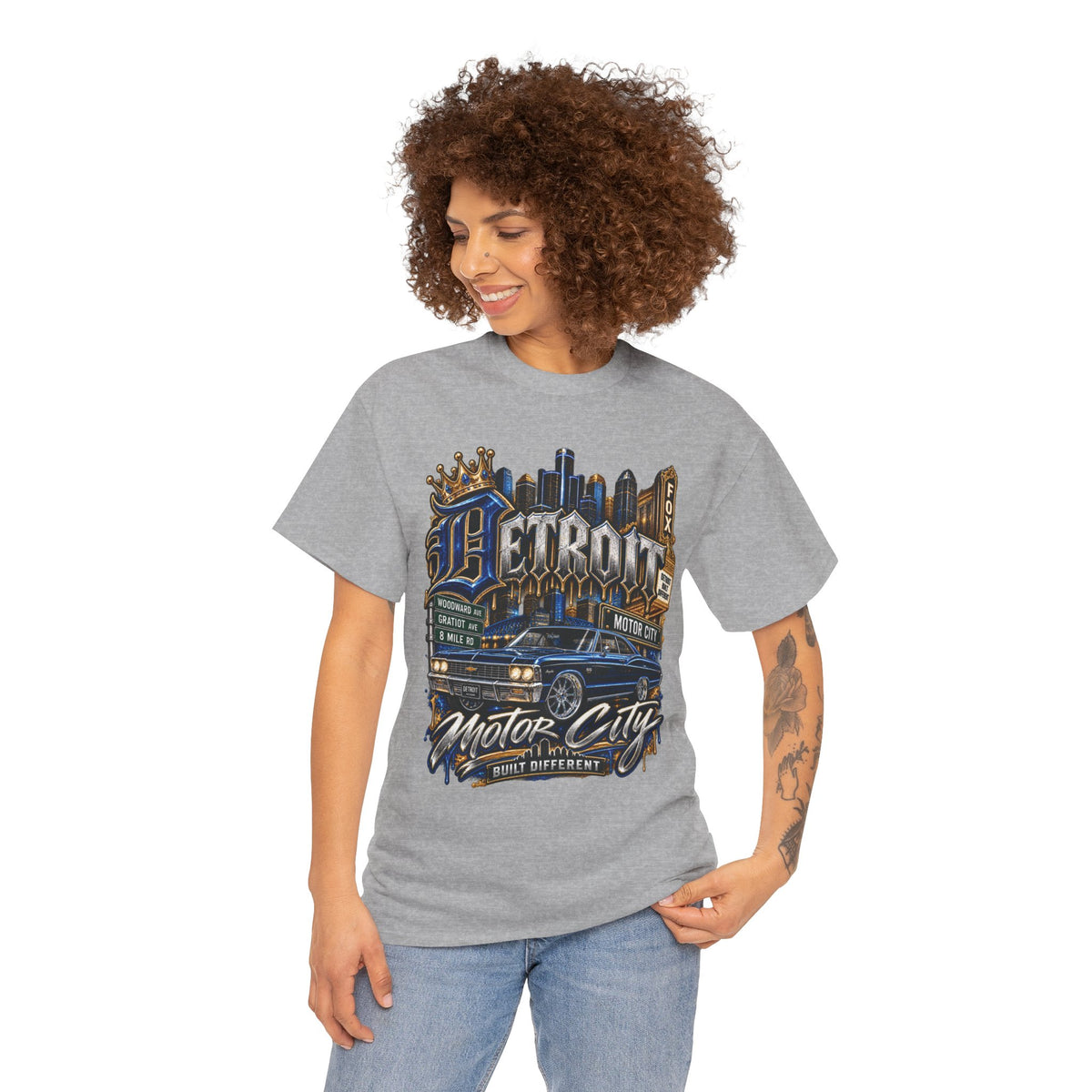 Detroit Motor City Graphic Tee | Skyline, Classic Car, Vintage Signage