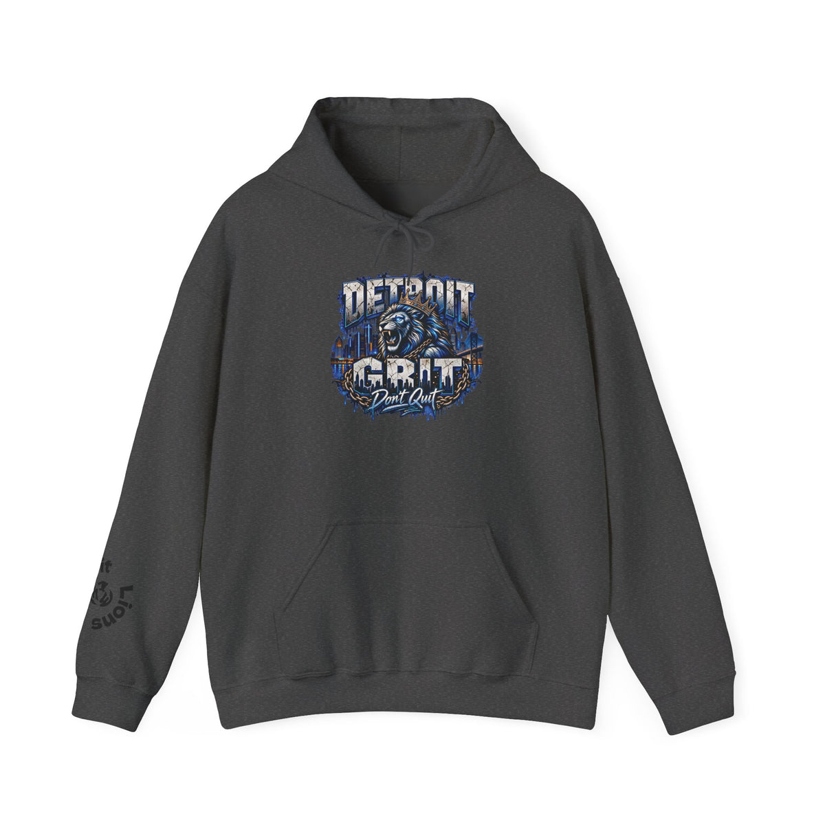 Detroit Grit graphic Hoodie | Motor City skyline, industrial vintage design