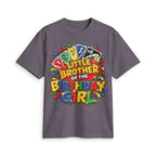 Little Brother of the Birthday Girl T-Shirt | Colorful Game Card Party Design