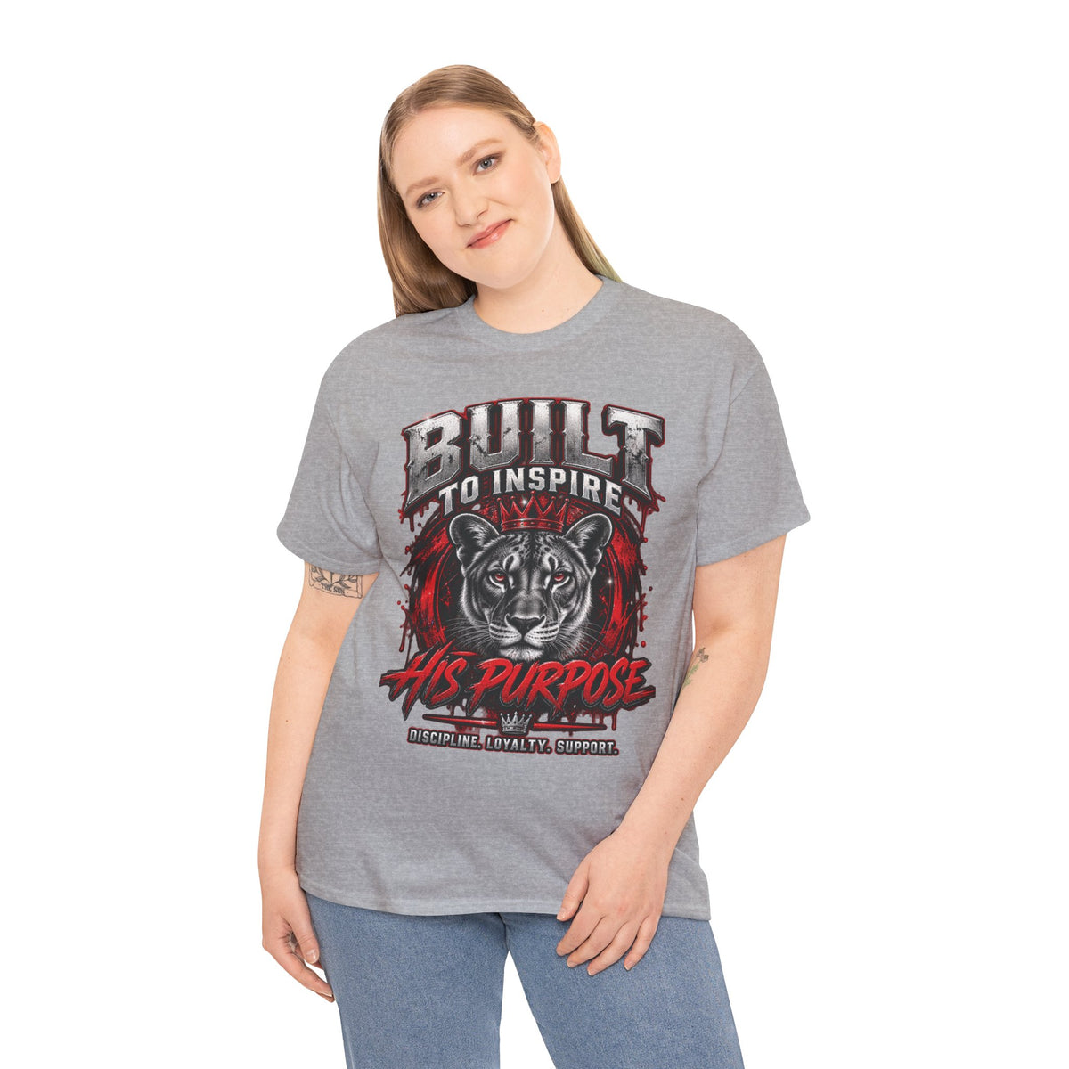 Built to Inspire His Purpose Couples Tiger Graphic T-Shirt