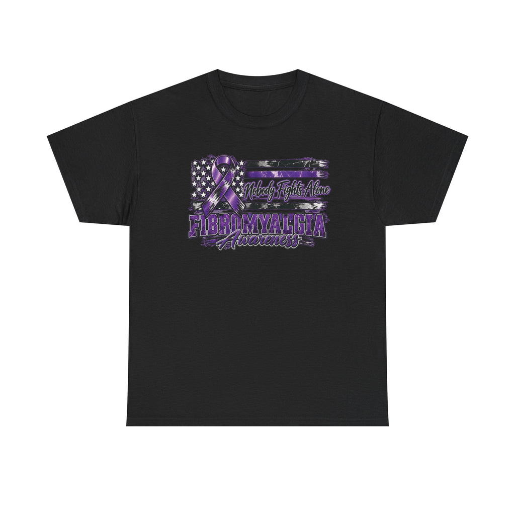 Fibromyalgia Purple Ribbon Awareness Flag Tee | Fibromyalgia Support