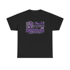 Fibromyalgia Purple Ribbon Awareness Flag Tee | Fibromyalgia Support