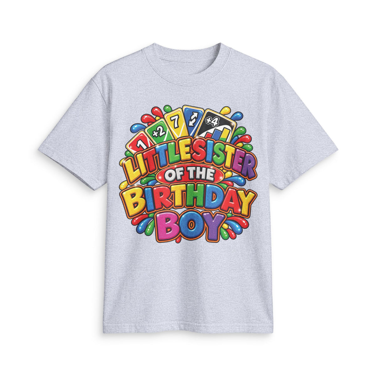 Little Sister of the Birthday Boy T Shirt | Colorful Birthday Siblings Design