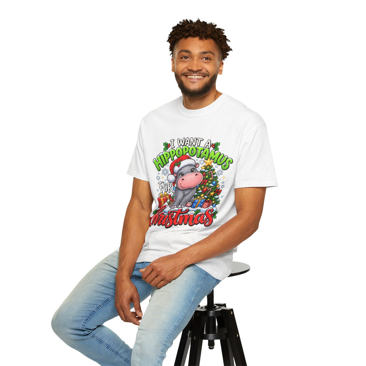 I Want a Hippopotamus for Christmas T-shirt | Hippo Christmas Tee